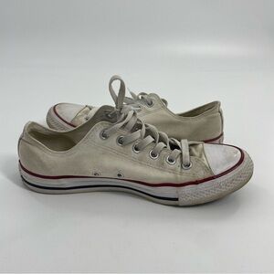 White Low top hard Sole Converse Athletic Athleisure Streetwear 10 women unisex